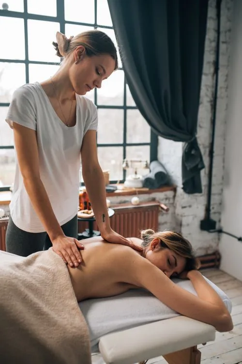 Professional massage session in a calm spa environment